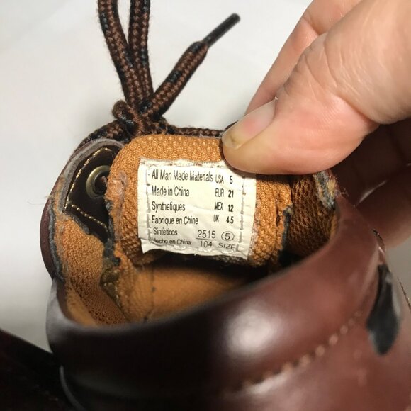 Smartfit Brown Leather Kids Boat Shoes Sz 5 Sturdy Rubber Soles Comfortable Fit - Picture 10 of 10